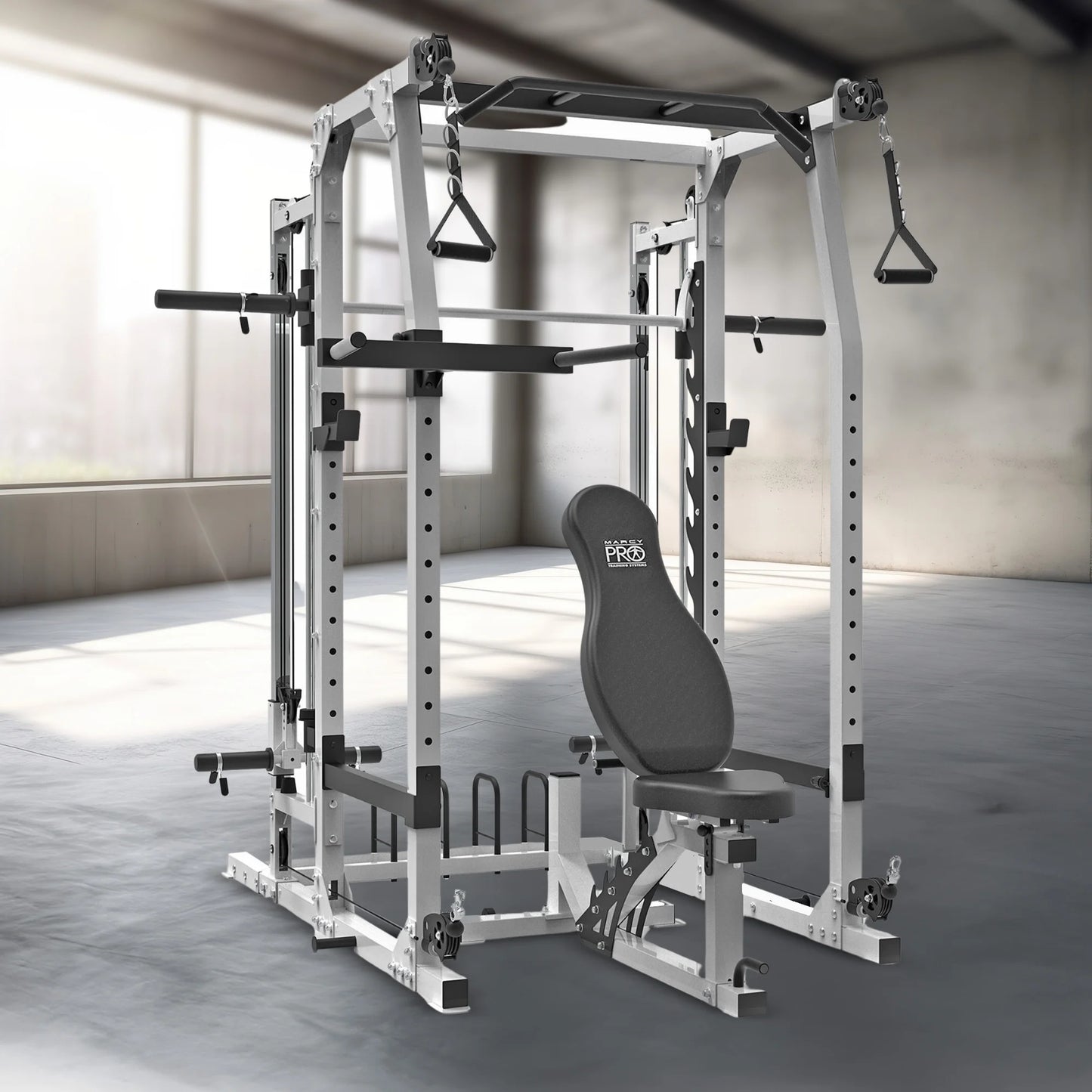 Pro Smith Machine Weight Bench Home Gym Total Body Workout Training System