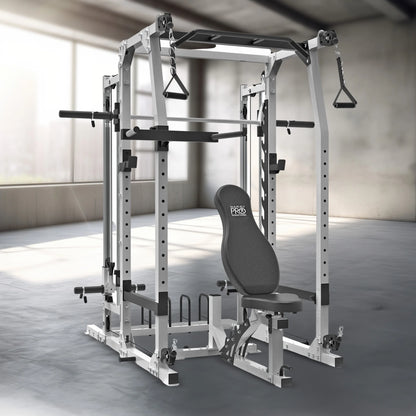 Pro Smith Machine Weight Bench Home Gym Total Body Workout Training System